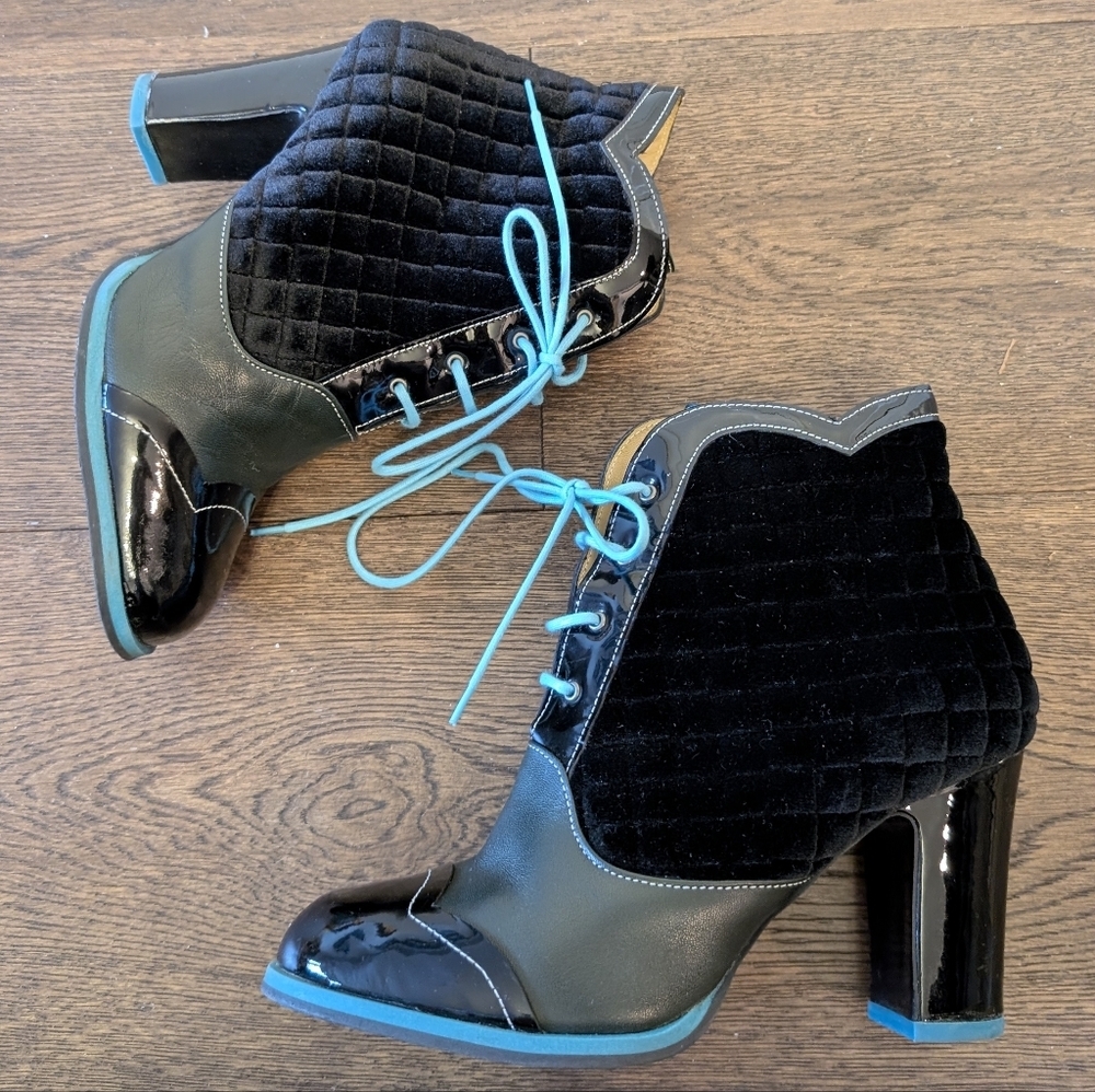 Attic Carmen Fluvog Velvet Booties - Picture 2 of 9